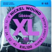 D`ADDARIO EXL-120 струны для эл .гит., Super Light, никель, 9-42