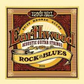 Ernie Ball P02008 Earthwood Rock & Blues Комплект струн для акустической гитары, бронза, 10-52, 