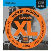 D'Addario EJ22 - струны для электрогитары Jazz Medium, 13-56